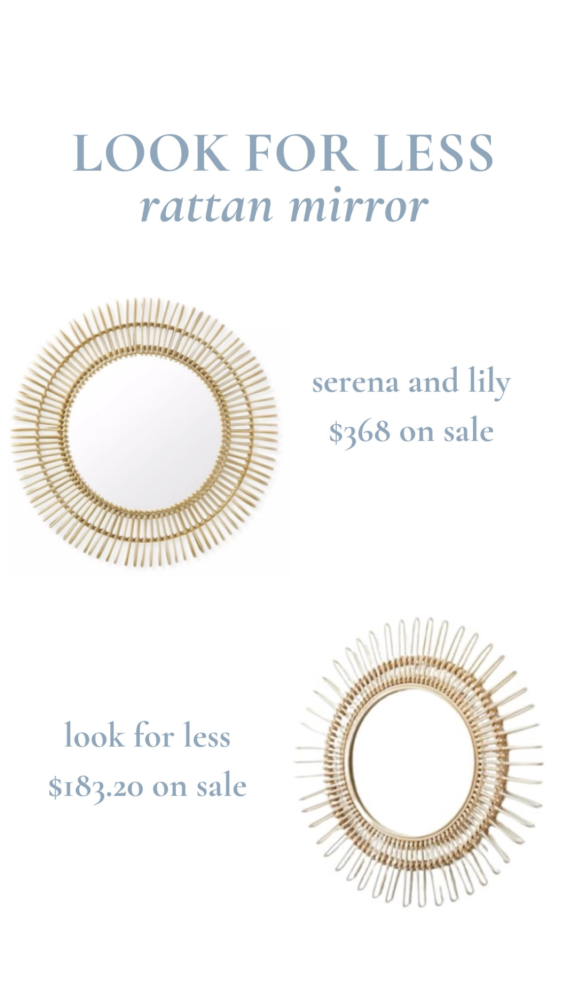 The Look for Less
Two beautiful rattan mirrors!

#LTKhome #LTKstyletip #LTKsalealert