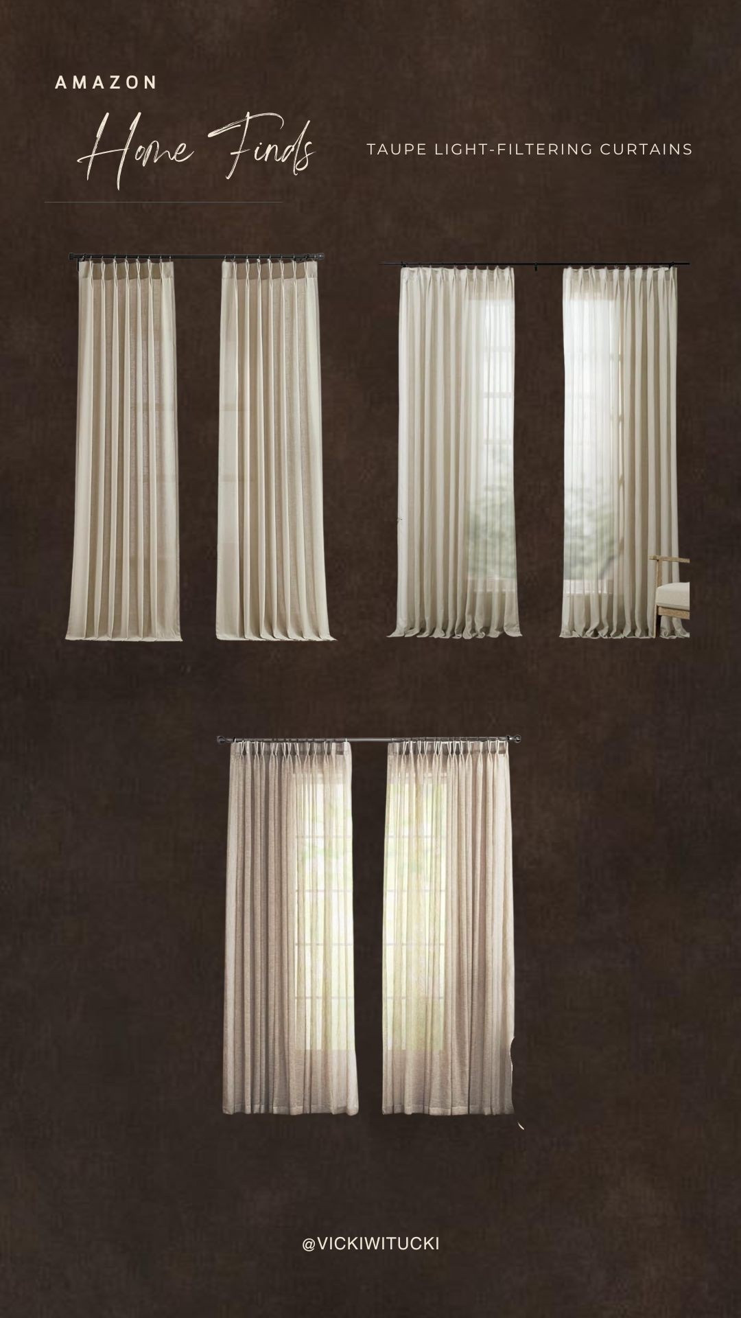 AMAZON Taupe Light-Filtering Pinch Pleat Curtains 🤎

#LTKHome