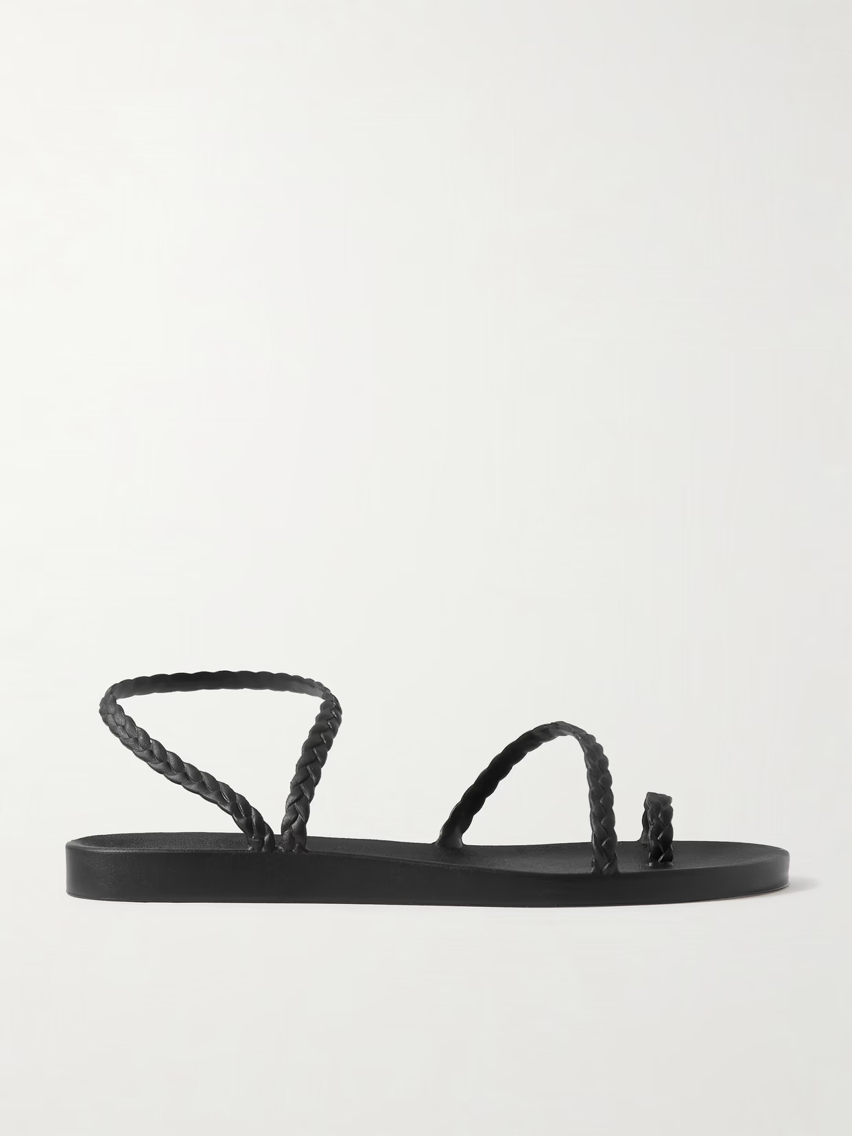 Ancient Greek Sandals - Eleftheria Braided Rubber Sandals - Black | NET-A-PORTER (US)