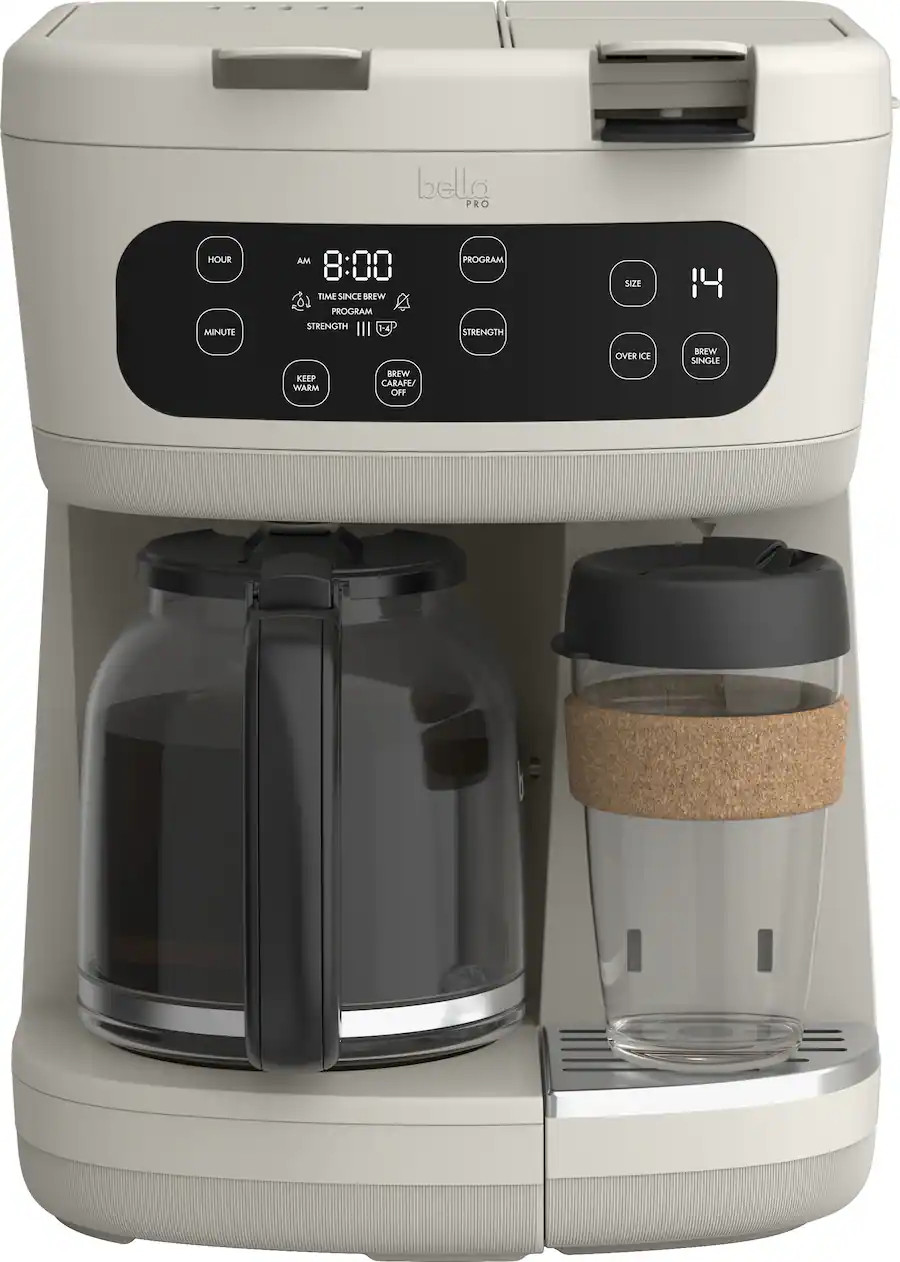 bella PRO - MultiBrew 12-Cup Drip & Single-Serve Coffee Maker - Oatmilk | Best Buy U.S.