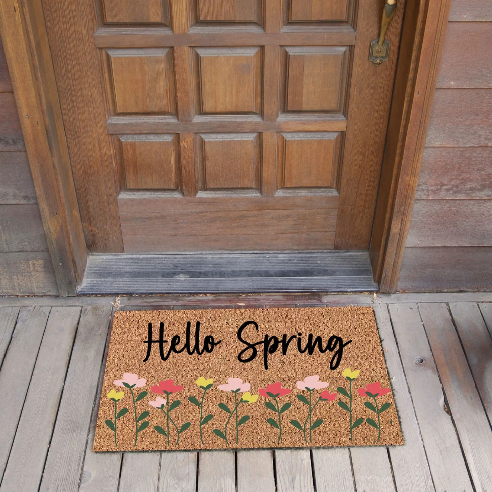 Custom Hello Spring Doormat - Etsy | Etsy (US)