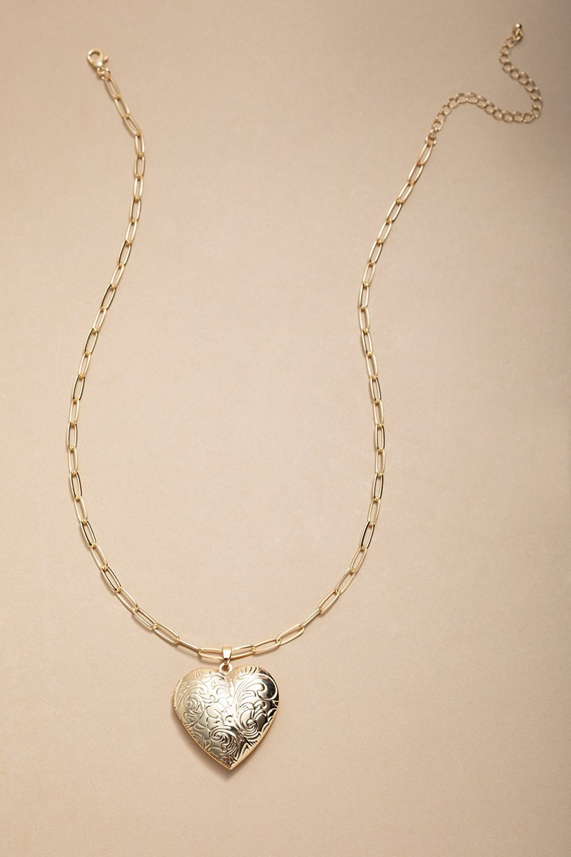 Nina Gold Heart Locket Necklace | Francesca's