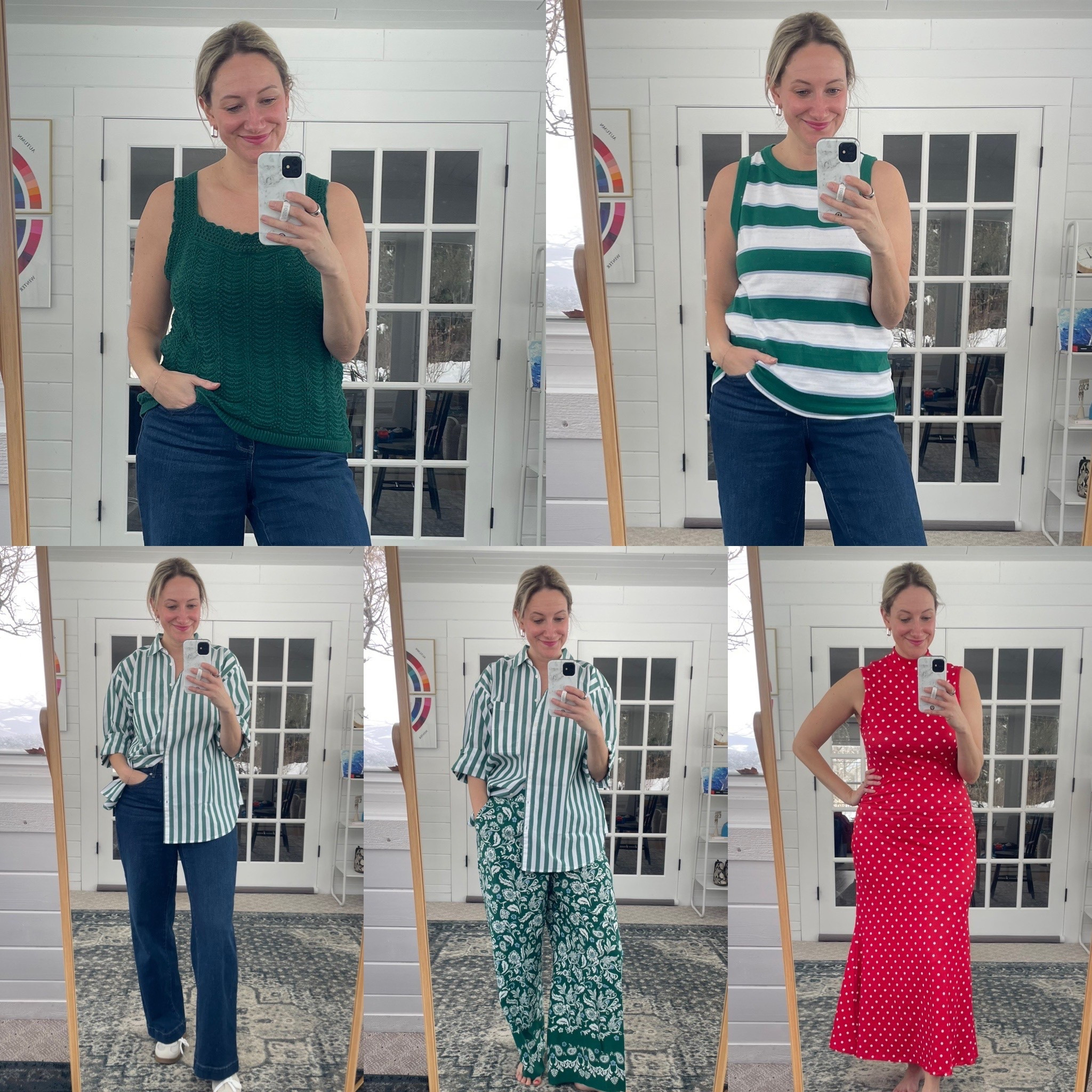 Last week’s try-on
Top left: 🍂/ ❄️ size down 1
Top right: ❄️ size down 1
Bottom left top: ☀️ size down 1-2
Bottom left shoes: 🌷/ 🍂 TTS
Bottom middle pants: ❄️ TTS
Bottom right dress: ❄️ TTS