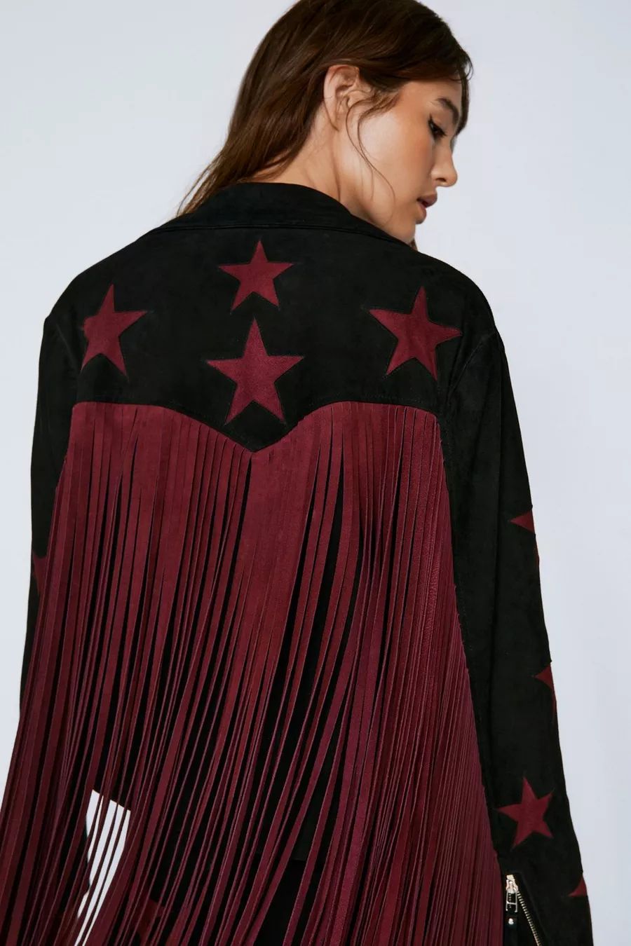 Suede Fringed Star Moto Jacket | Nasty Gal US