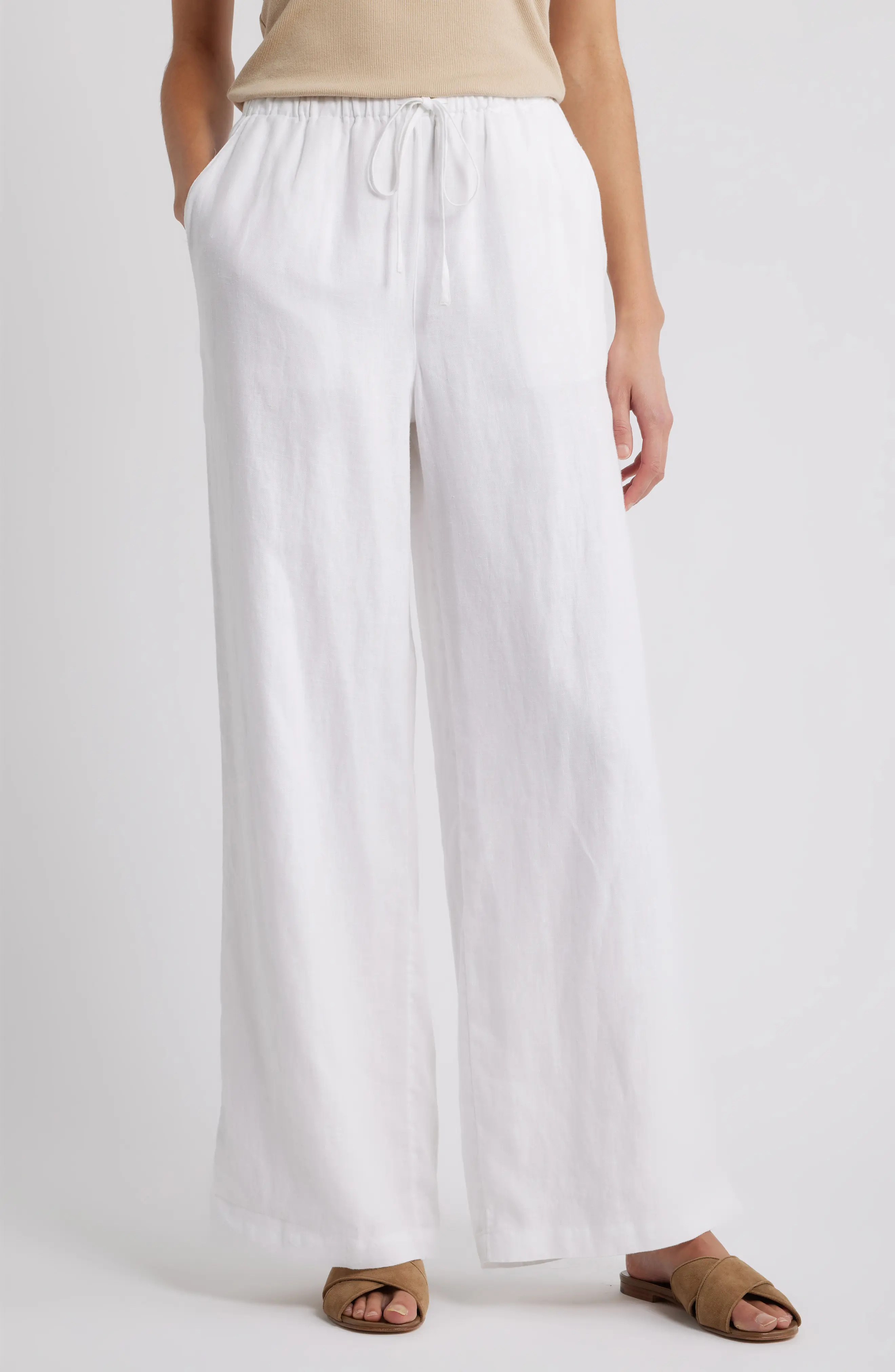 Easy Wide Leg Linen Pants (Women) | Nordstrom | Nordstrom