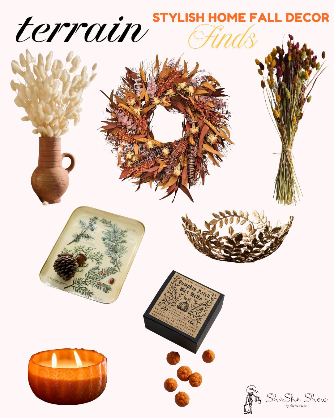  Terrain home fall decor. So beautiful. Fall floral, reefs, candles, dried flowers 

Handmade especially for terrain, this decorative enameled iron tray is topped off with a richly detailed illustration.
A terrain exclusive
Iron, enamel

 

#LTKFindsUnder50 #LTKOver40 #LTKFindsUnder100