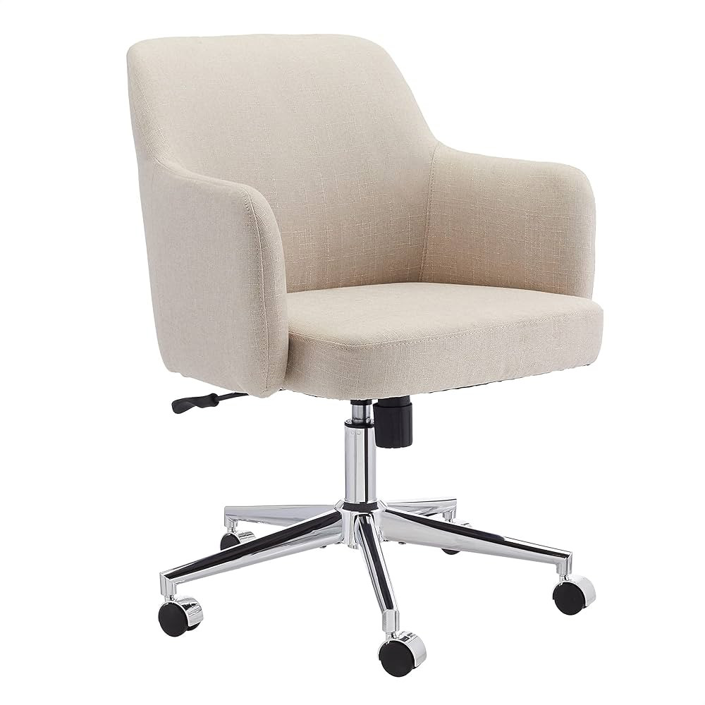 Amazon Basics Upholstered Home Office 360 Degree Swivel Rolling Desk Chair with Arms and Adjustab... | Amazon (US)