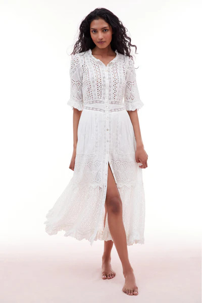 Botina Eyelet Midi Dress | LOVESHACKFANCY