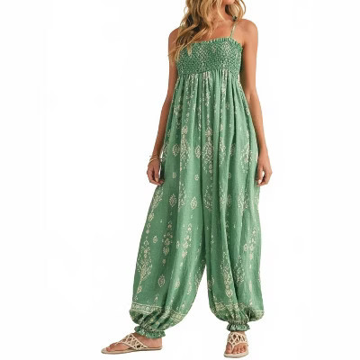 Women's Printed Balloon Bottom Jumpsuit - Klesis L | Target