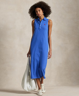Women's Stretch-Cotton Sleeveless Polo Dress | Macy's
