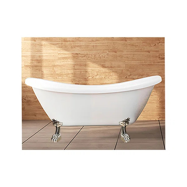 Daphne 69" x 30" Clawfoot Soaking Fiberglass Bathtub | Wayfair North America