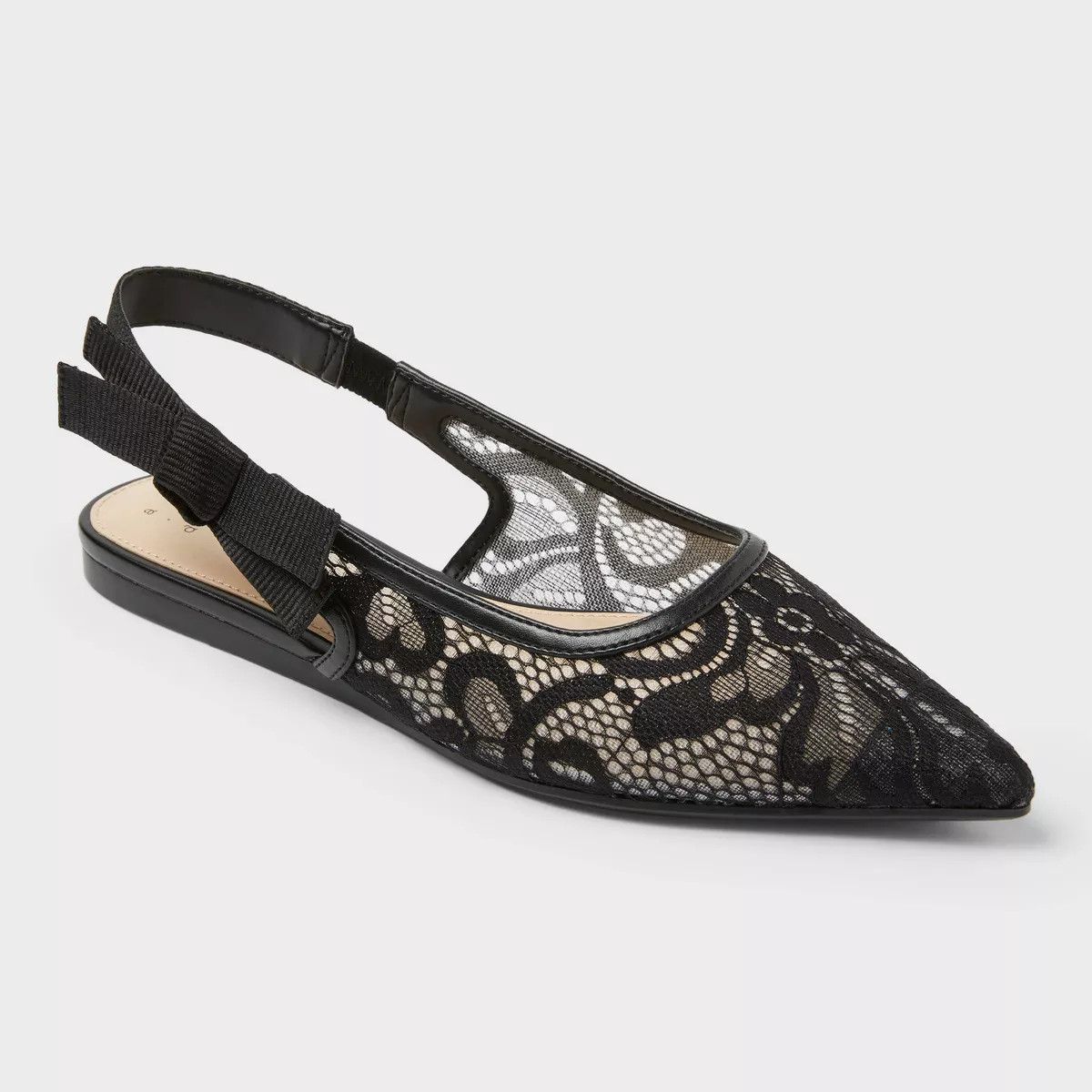 Women's London Lace Sling Back Bow Flats - A New Day™ | Target