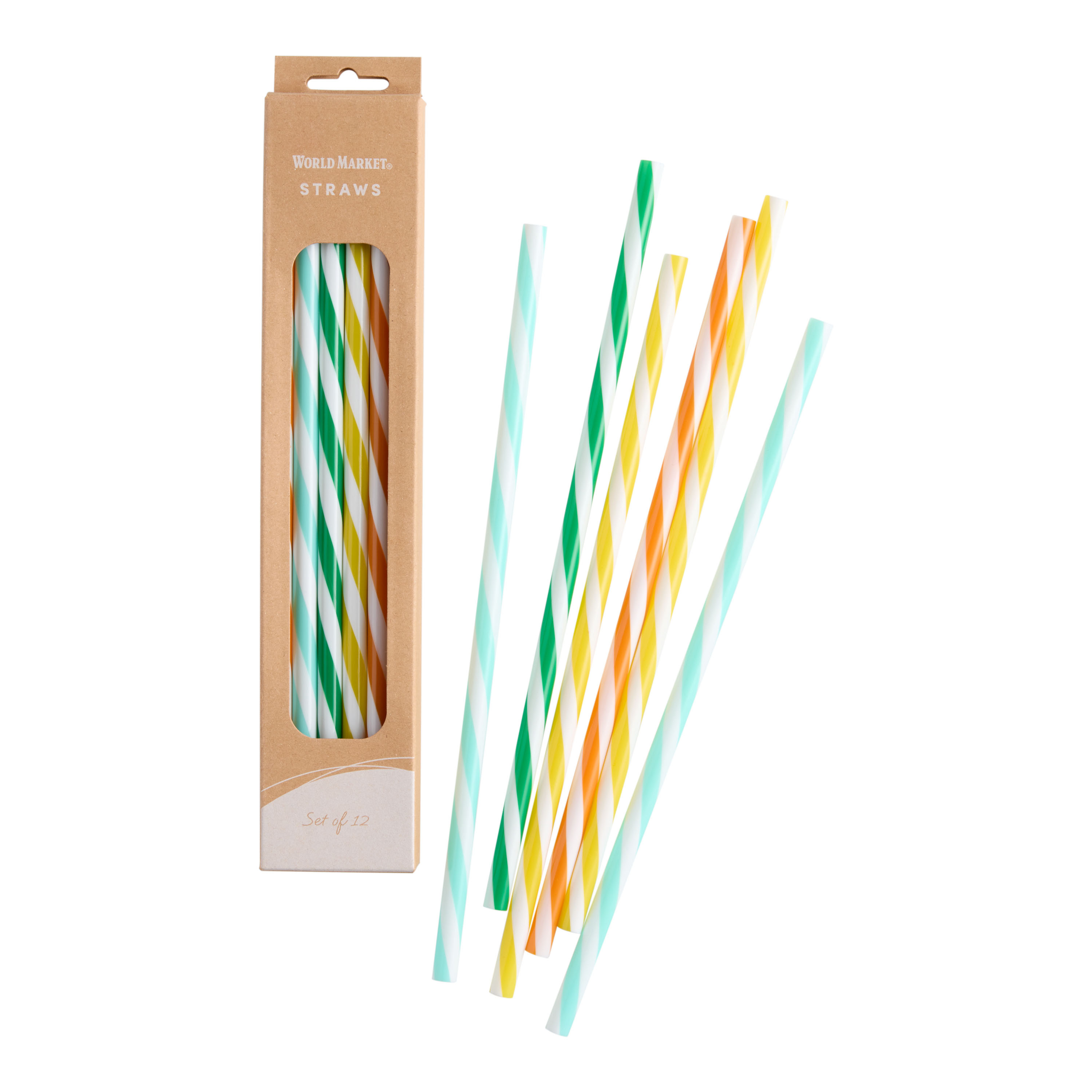 Multicolor Swirl Reusable Straws 12 Pack | World Market