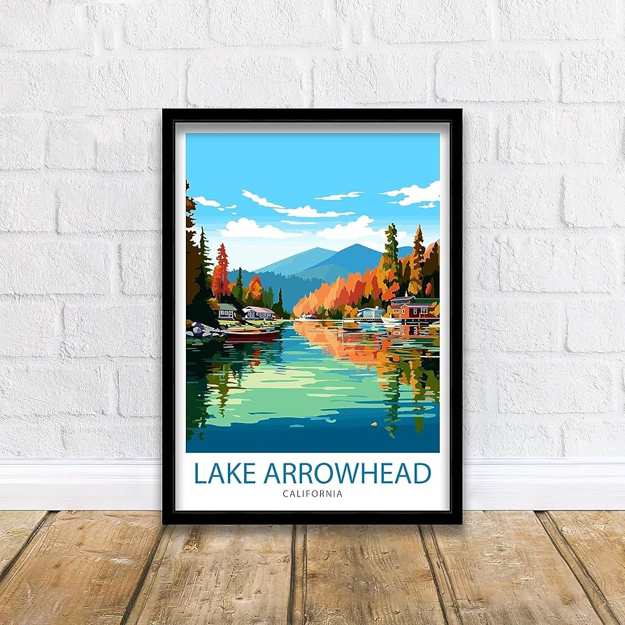 Lake Arrowhead California Travel Print Lake Arrowhead Wall Decor Lake Arrowhead Home Living Decor... | Amazon (US)