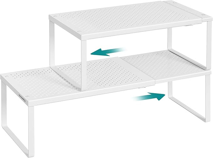 SONGMICS Spice Racks, Set of 2 Expandable Kitchen Countertop Shelves, Small Cupboard Organizers, ... | Amazon (US)