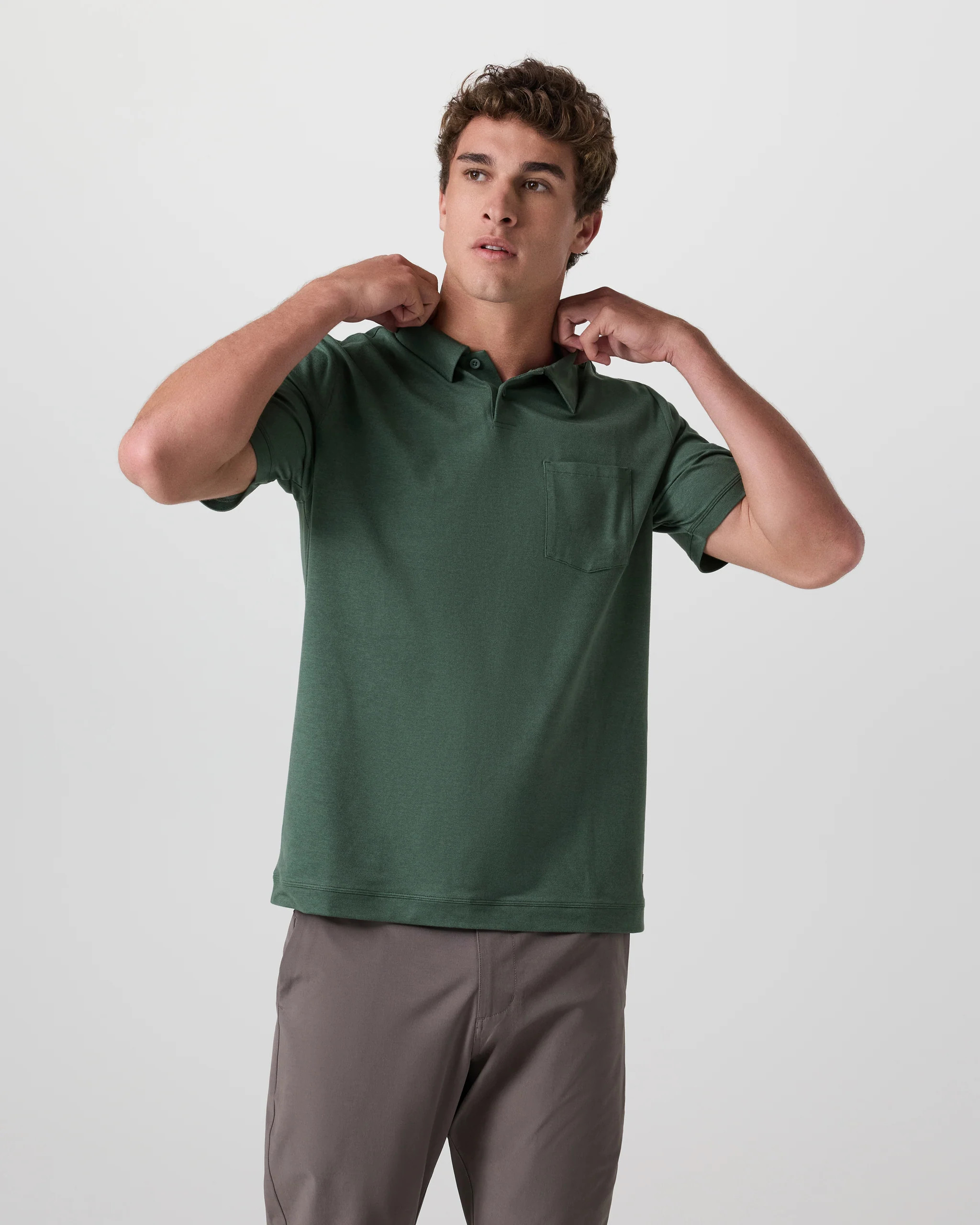 Short Sleeve Ponto Performance Polo | Marsh Heather | Vuori | Vuori Clothing (US & Canada)