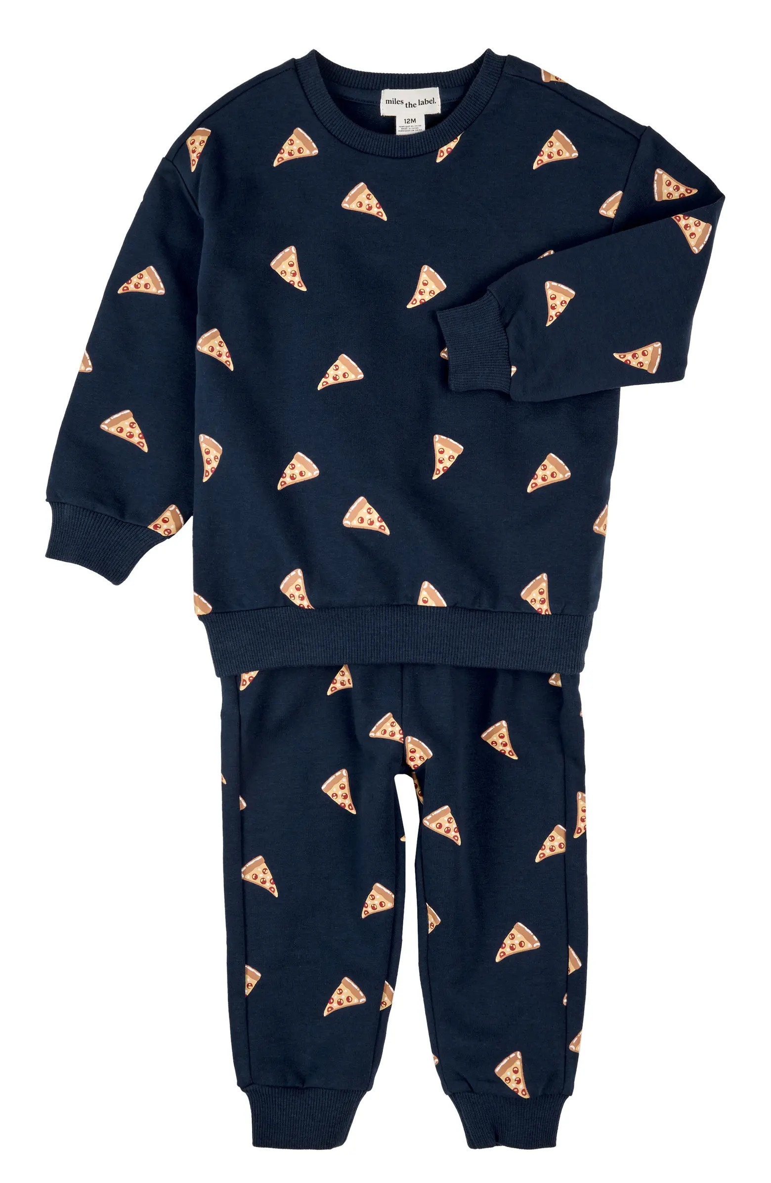 MILES THE LABEL Pizza Print French Terry Sweatshirt & Joggers Set | Nordstrom | Nordstrom