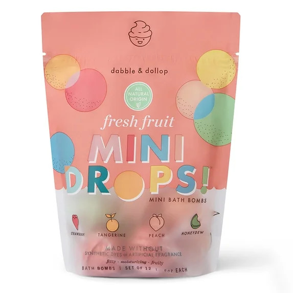 Dabble and Dollop Mini Bath Bombs - Fresh Fruit 12pc | Walmart (US)