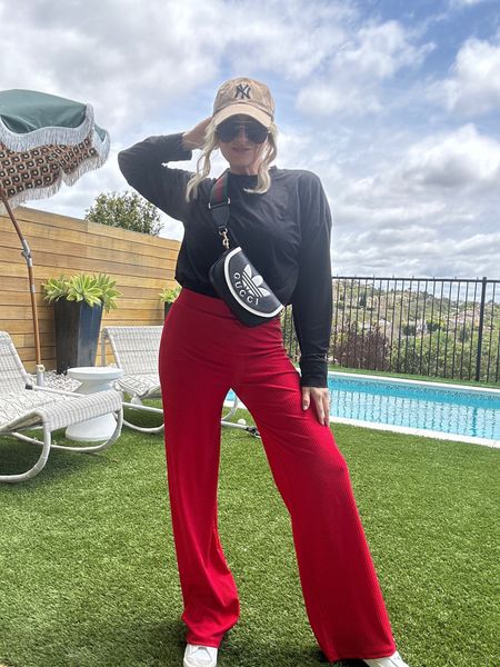 Tuesday is for red pants! ❤️ Wearing size small pants, medium sweater, sneakers size 8 // fun pants // baseball cap 

#LTKshoecrush #LTKstyletip #LTKitbag