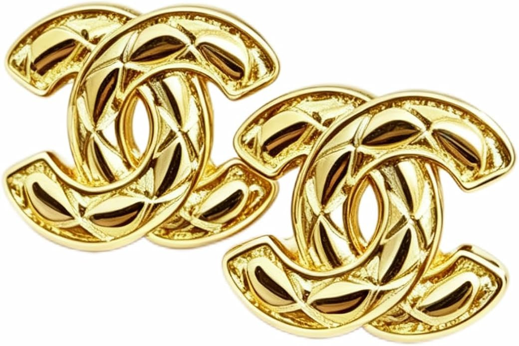 Gold Plated Rhombus Pattern Stud Earrings, Lightweight Fashion Earrings for Women | Amazon (US)