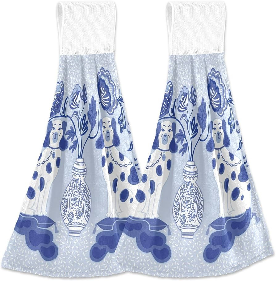 2PCS Hanging Kitchen Towels, Dish Cloths for Washing Dishes Bathroom Home Kitchen Decor 12 x 17in... | Amazon (US)