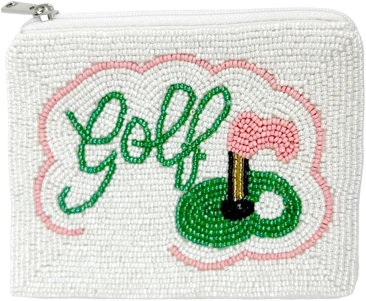 Pearl Beaded Coin Purse Handmade with Colorful Designs Savings Bag Small Zipper Pouch for Cash Ca... | Amazon (US)