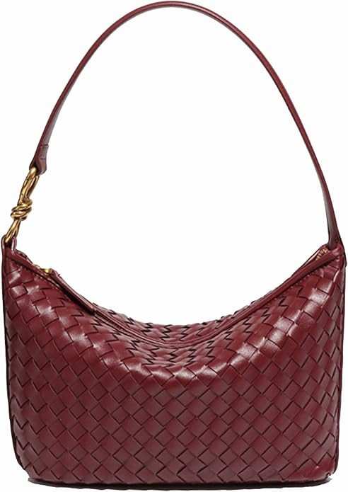 Woven Bag for Women, Vegan Leather Tote Bag Summer Beach Retro Purse and Handbag Underarm Bag Han... | Amazon (US)