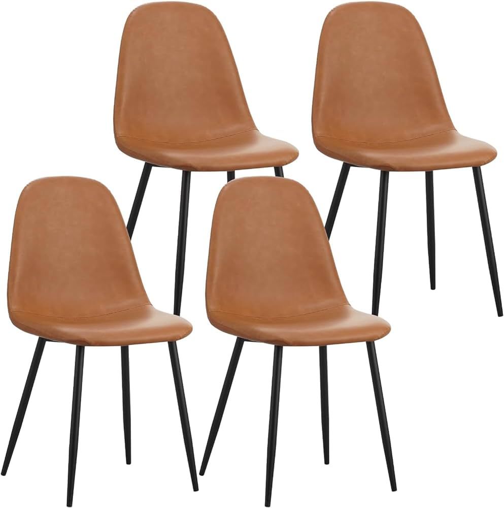 JALOURT Dining Chairs Set of 4,Washable PU Faux Leather Kitchen Room Chair,Mid Century Modern Din... | Amazon (US)