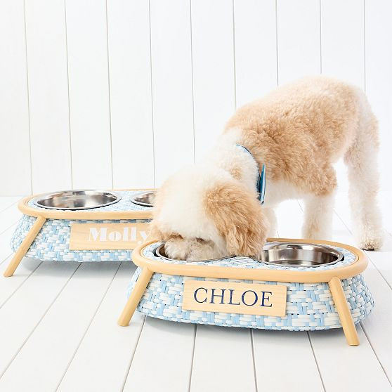 Woven Rattan Pet Feeder | Mark and Graham