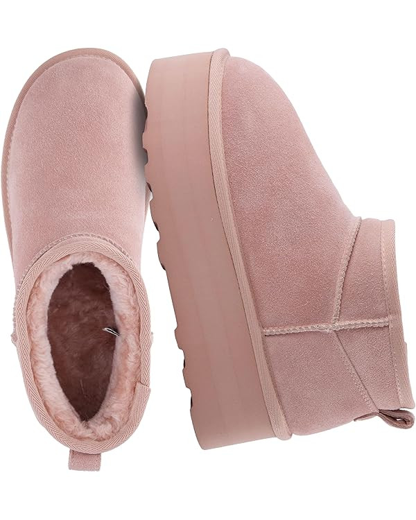 CUSHIONAIRE Hippy Women’s Platform Ankle Boots – Genuine Suede, Faux Fur Lining, Cozy Winter ... | Amazon (US)