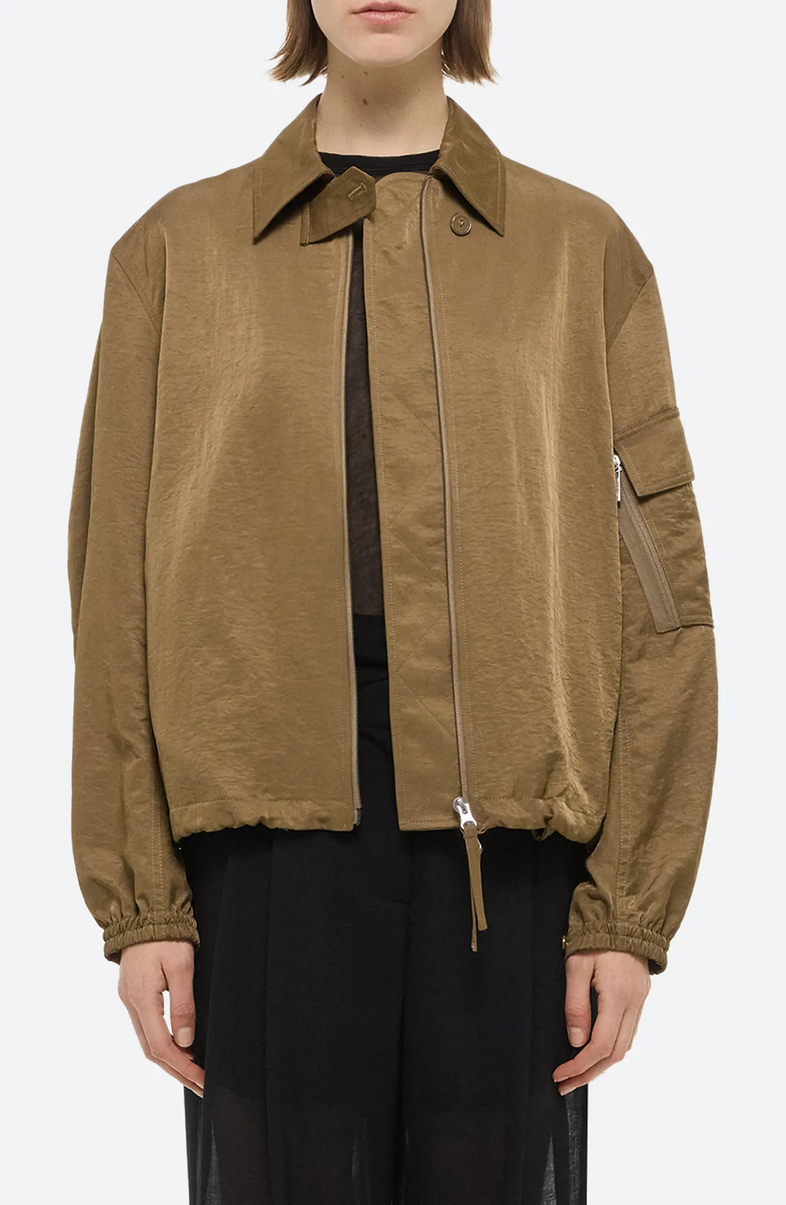 Helmut Lang MA1 Creased Nylon Bomber Jacket | Nordstrom | Nordstrom