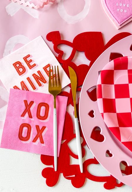 Streamline your party prep with this hostess hack: Opt for paper goods like plates, napkins and cups for effortless cleanup. I also made an easy and disposable XOXO table runner with pink wrapping paper and white paint. Perfect for Valentine's Day…making your celebration both easy and charming! 

#LTKSeasonal #LTKparties #LTKSpringSale