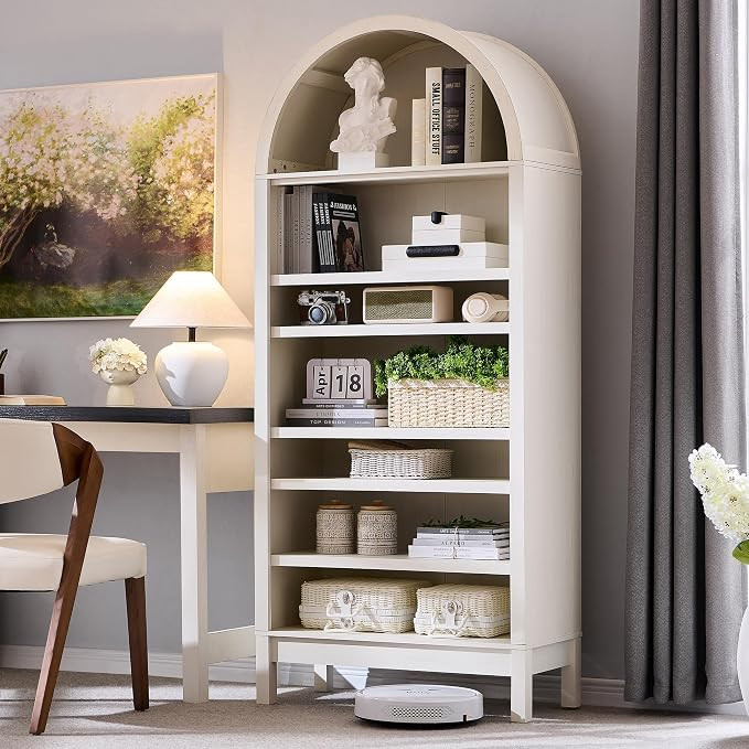 IFGET 71" Tall Arched Bookshelf, 7 Tiers Arch Bookcase with Storage, Modern Farmhouse Book Shelf ... | Amazon (US)