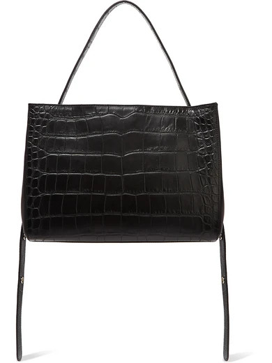 Little Liffner - Croc-effect Leather Tote - Black | NET-A-PORTER (UK & EU)