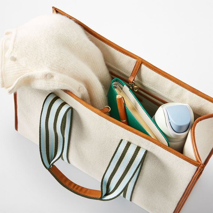 Marin Leather and Canvas Tote | Mark and Graham