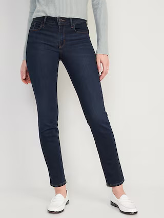 Mid-Rise Power Slim Straight Jeans for Women | Old Navy (US)