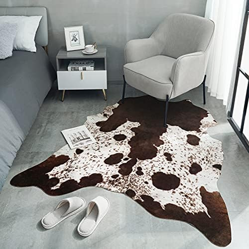 ULTRUG Cowhide Rug Faux Cow Print Area Rug for Bedroom, Faux Fur Animal Rug Cow Rugs for Living Room | Amazon (US)