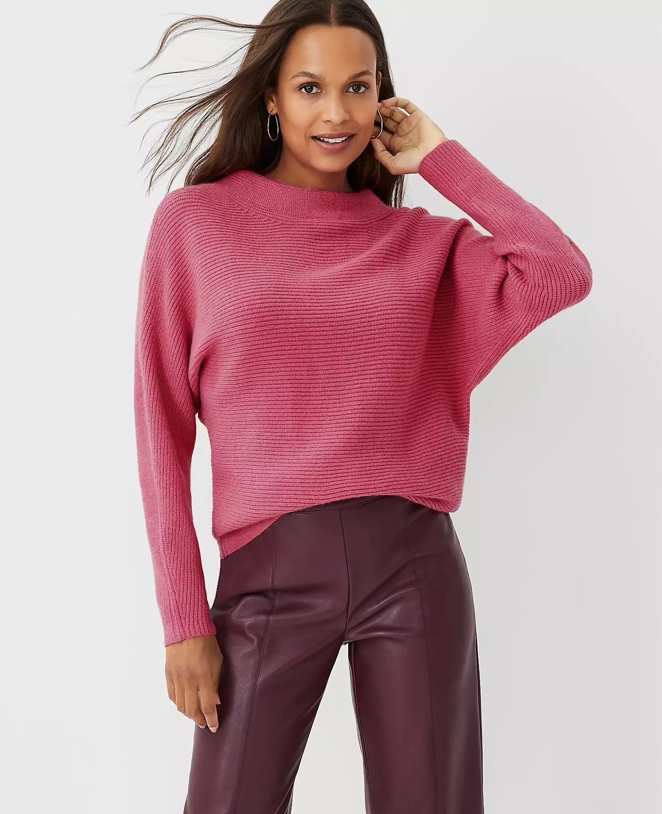 Stitched Mock Neck Sweater | Ann Taylor (US)