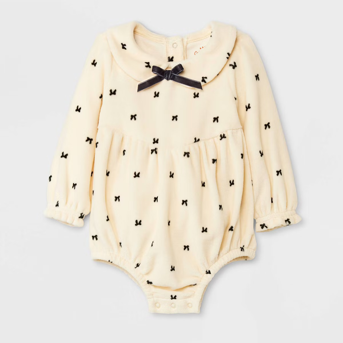 Baby Girls' Bow Printed Velour Romper - Cat & Jack™ | Target