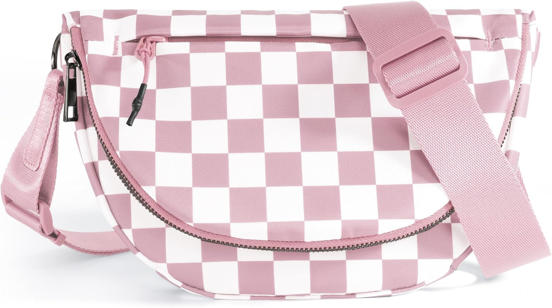 Checkered Crossbody Messenger Bag, Black and White Pattern, Adjustable Shoulder Strap | Amazon (US)