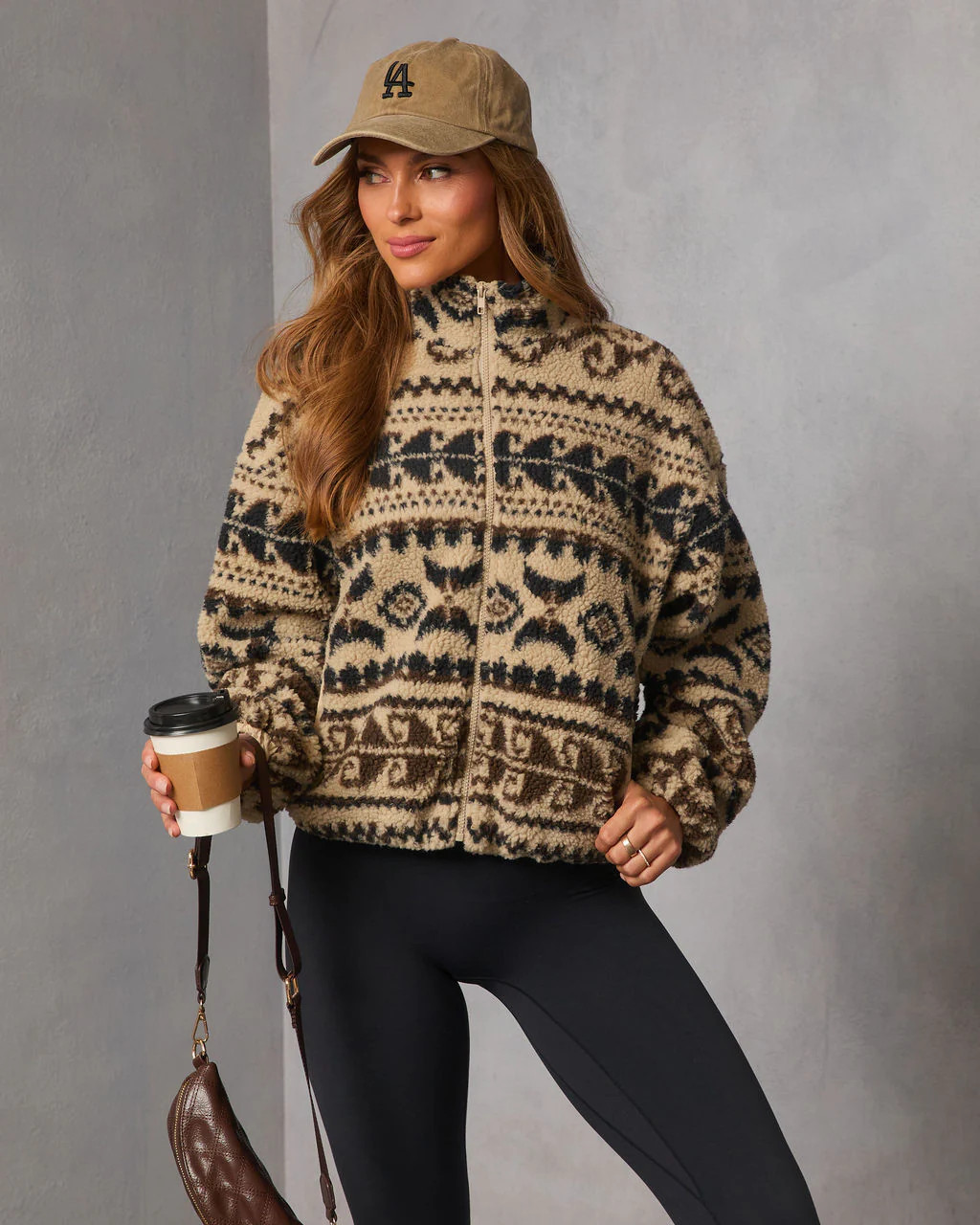 Snuggle Mode Printed Teddy Zip Up Jacket | VICI