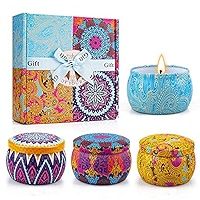 Yinuo Candle Scented Candles Gifts Set for Women,Portable Tin Aromatherapy Soy Candles Lavender Frag | Amazon (US)