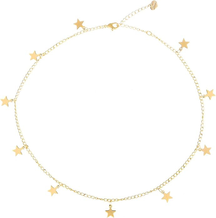 S.J JEWELRY Women Simple Delicate Full Moon 14K Gold Plated/Rose Gold/Silver Plated Layered Penda... | Amazon (US)