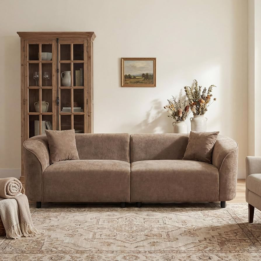Christopher Knight Home Sabbo 87.50" Modern Sofa Couch, Wooden Home Sofa Living Room, Oversized C... | Amazon (US)
