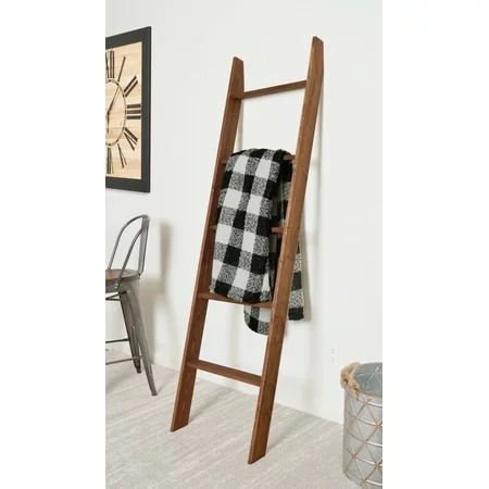 Lucus Walnut 72 Decorative Blanket Ladder | Walmart (US)