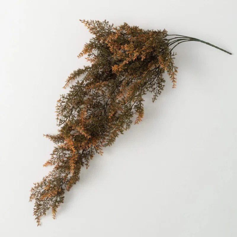 34" Artificial Fall Golden Hanging Cypress Bush, Green-Gold | Wayfair North America