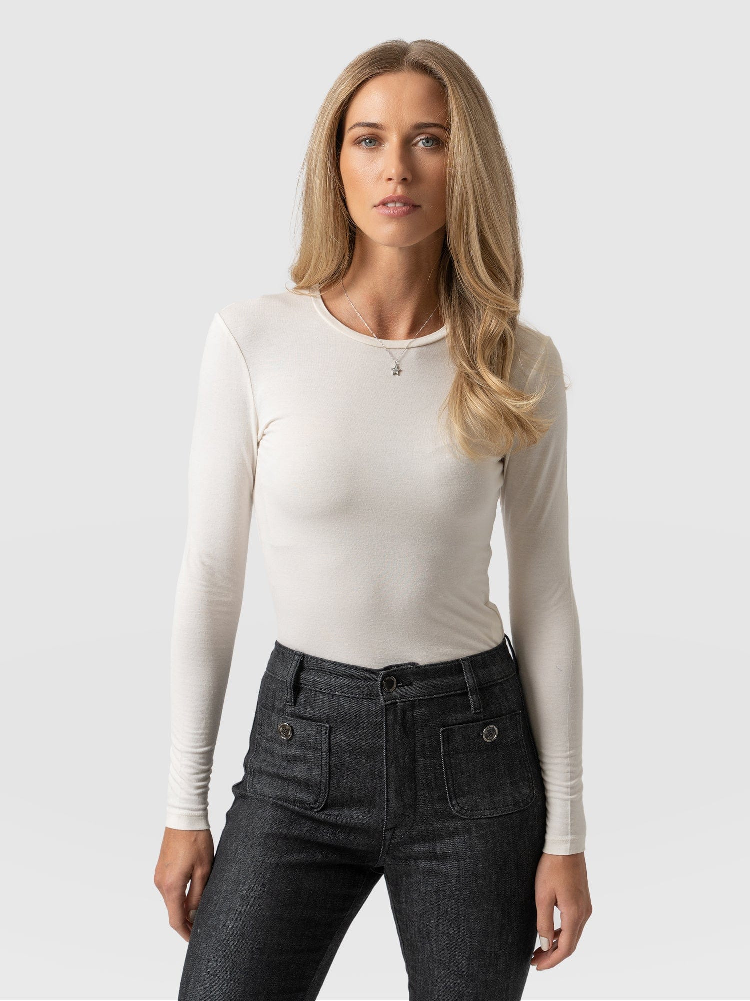 Austen Crew Neck Tee - Cream | Saint + Sofia