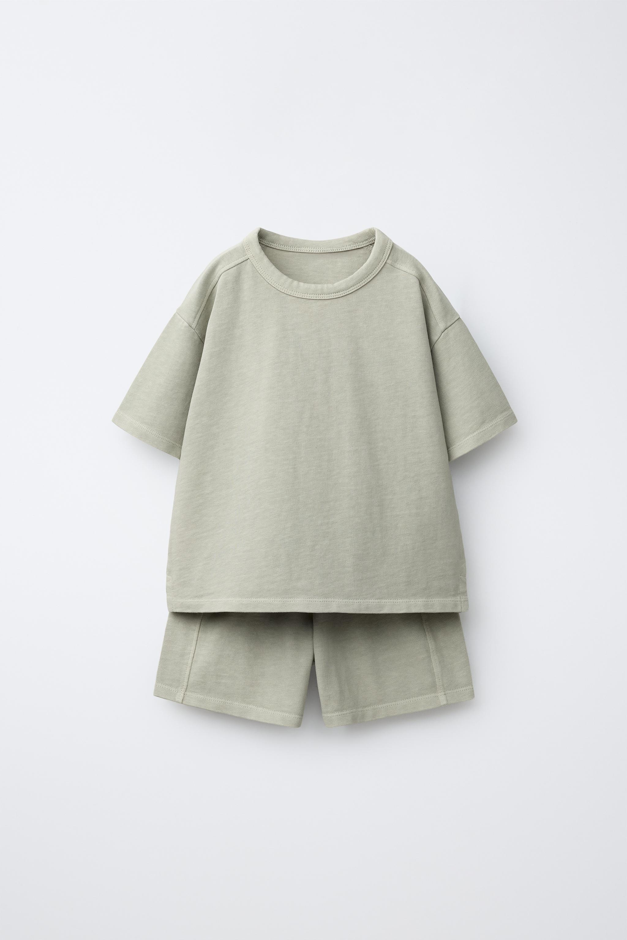PLAIN JOGGING T-SHIRT AND SHORTS SET | Zara US