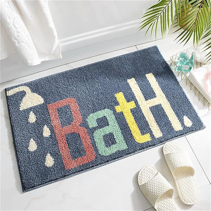 THRILRUG Bathroom Rug mat , Non-Slip Soft Microfiber Washable Water Absorbent Colourful Cute Bath... | Amazon (US)