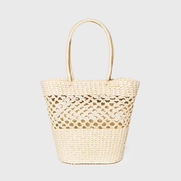 Straw Tote Handbag - Shade &#38; Shore&#8482; Off White | Target